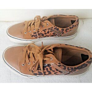 AIRWALK Shoes Women’s Sz 9.5M All leopard Print Lace Up copper accents WARACE3-J